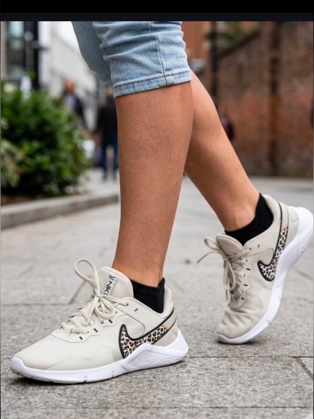 Nike Women's essential 2 premium Sneakers with Leopard Swoosh Accent